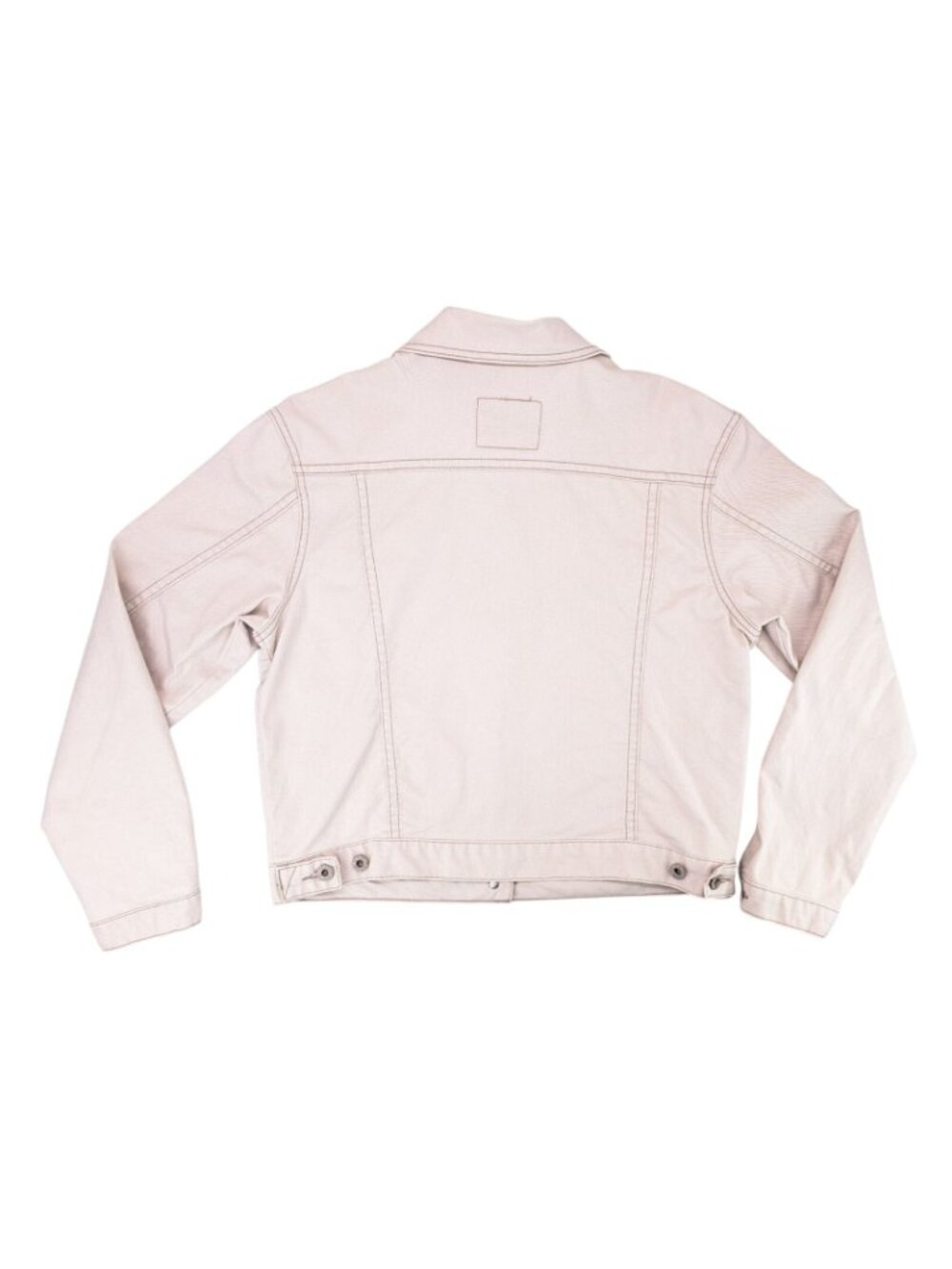 Levi Strauss Signature Women Medium Beige Denim Trucker Jacket Levi's Tan Jean - Picture 2 of 8